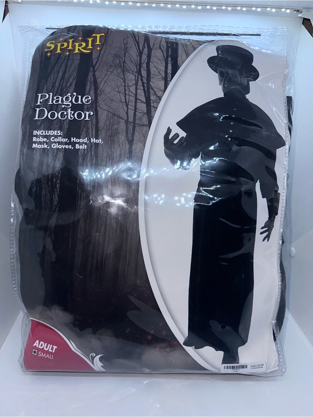 Spirit Plague Doctor Adult Costume - Black size Small